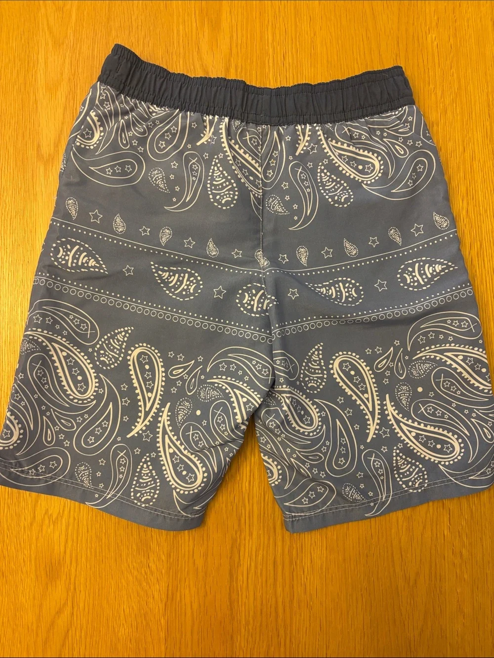 White Company Boys Blue & Red Striped& Navy Paisley Swim Shorts, 2Pack, 4-5 yrs